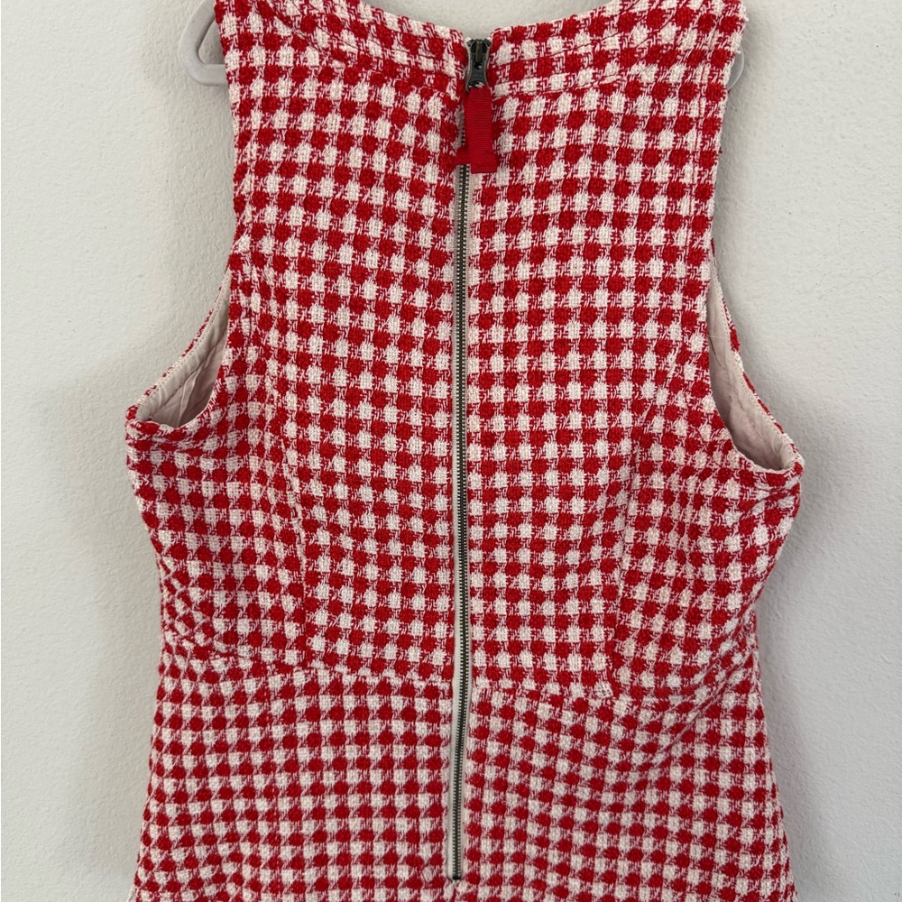 Maeve Red White Tweed Peplum Top Anthropologie - Picture 5 of 8